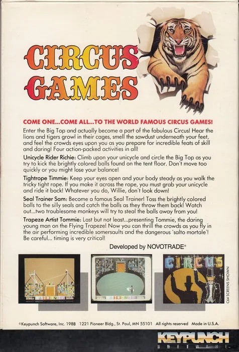 Circus Games (Keypunch Software) box back