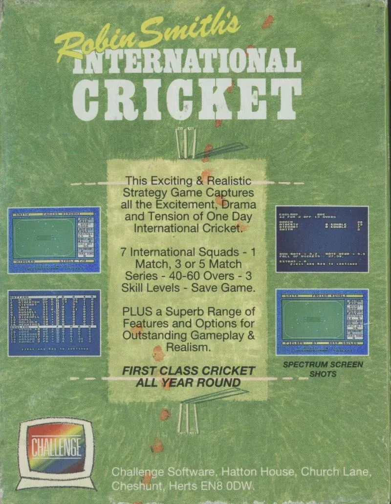 Robin Smith's International Cricket box back