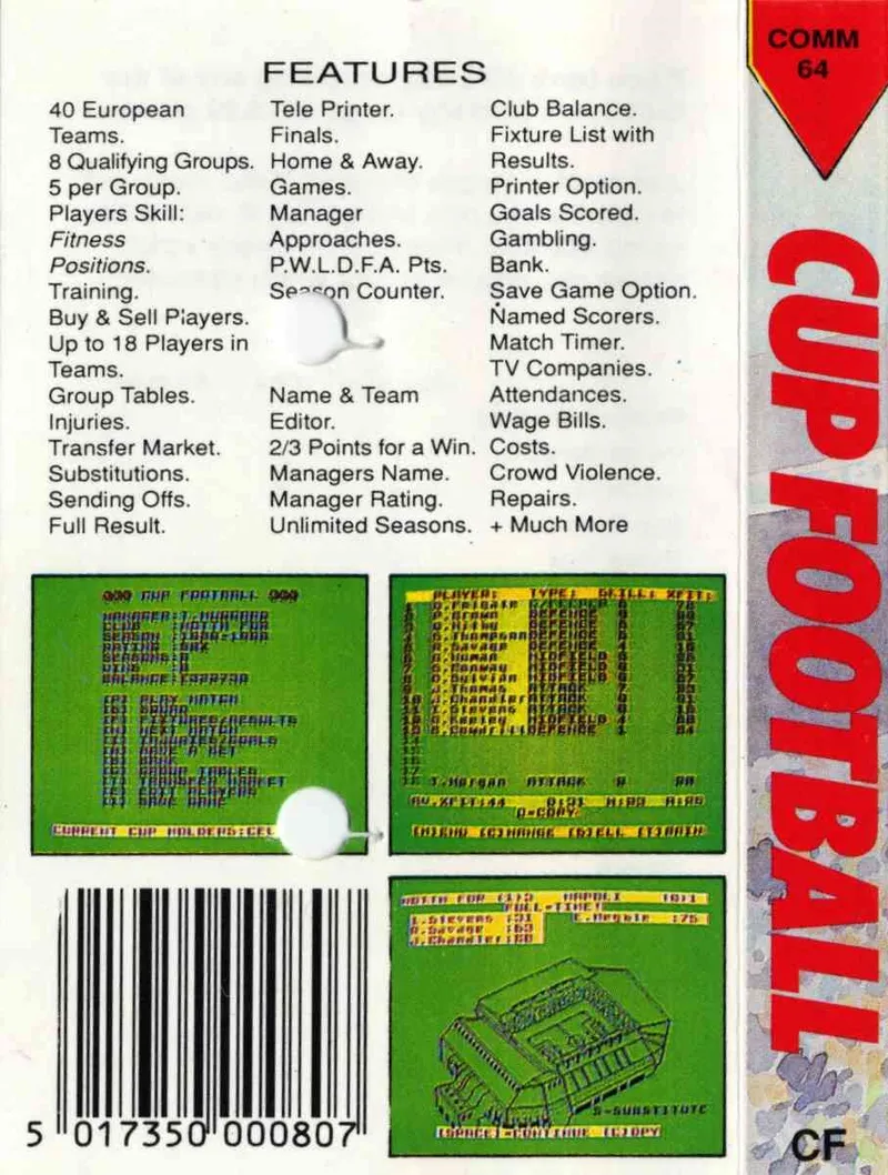 Cup Football box back