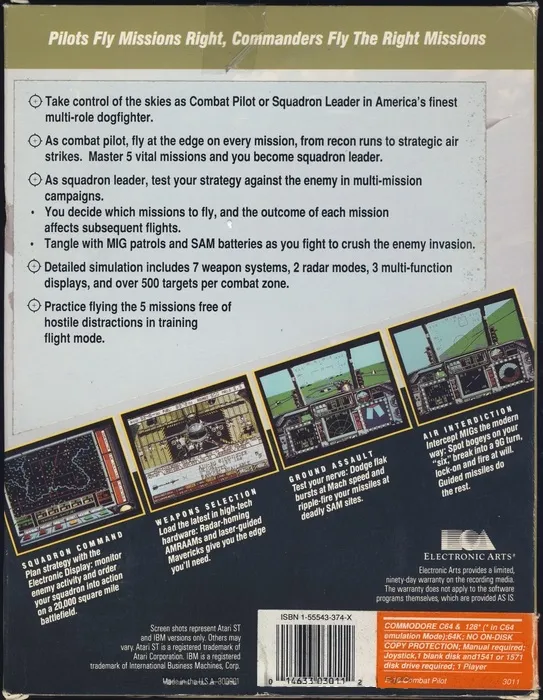 F-16 Combat Pilot box back
