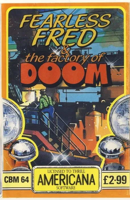 Fearless Fred and the Factory of Doom cover art for Commodore 64