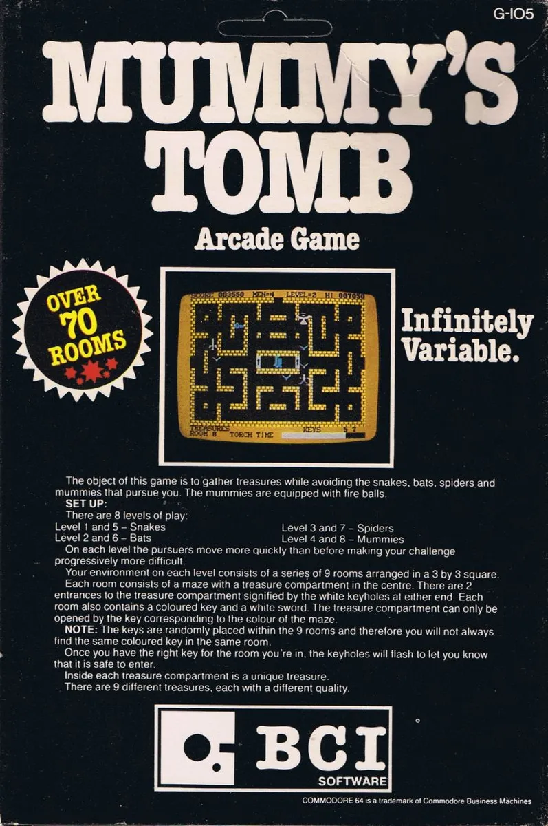 The Mummy's Tomb box back