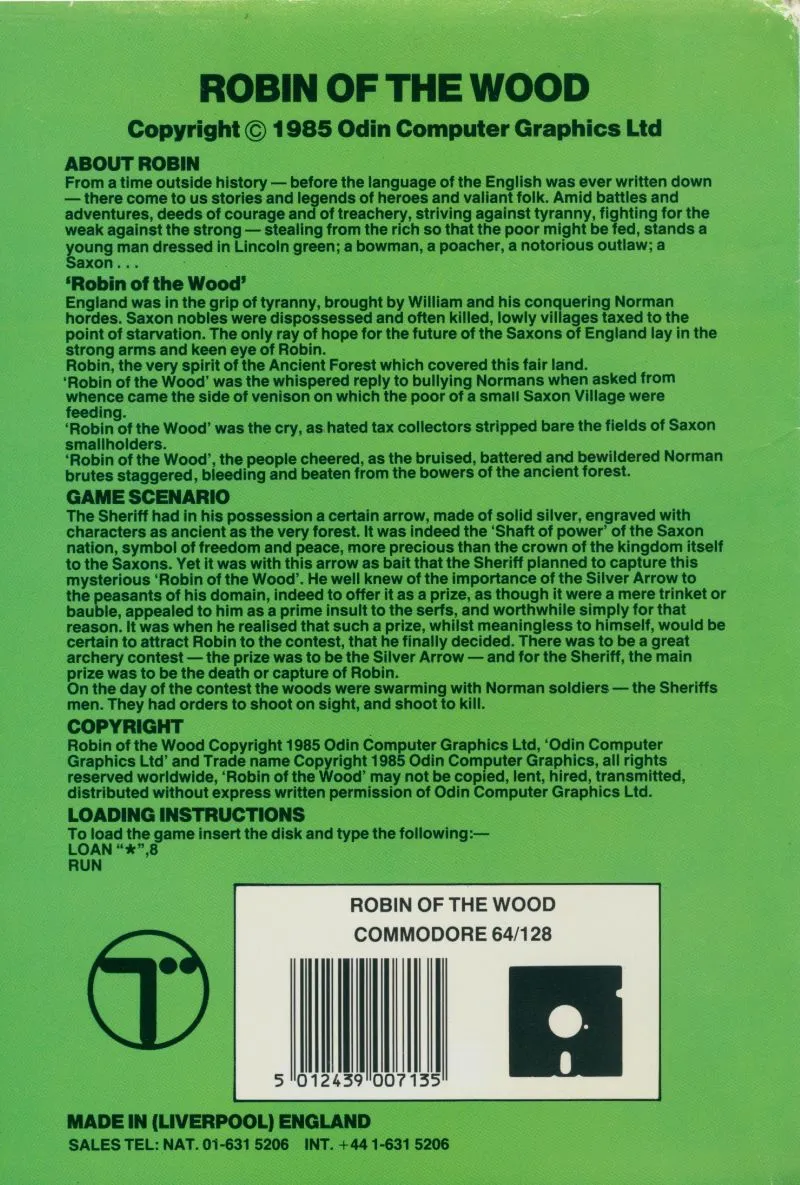 Robin of the Wood box back