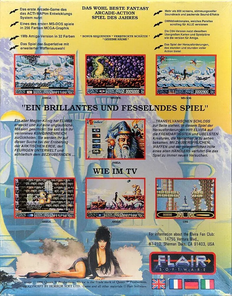 Elvira: The Arcade Game box back
