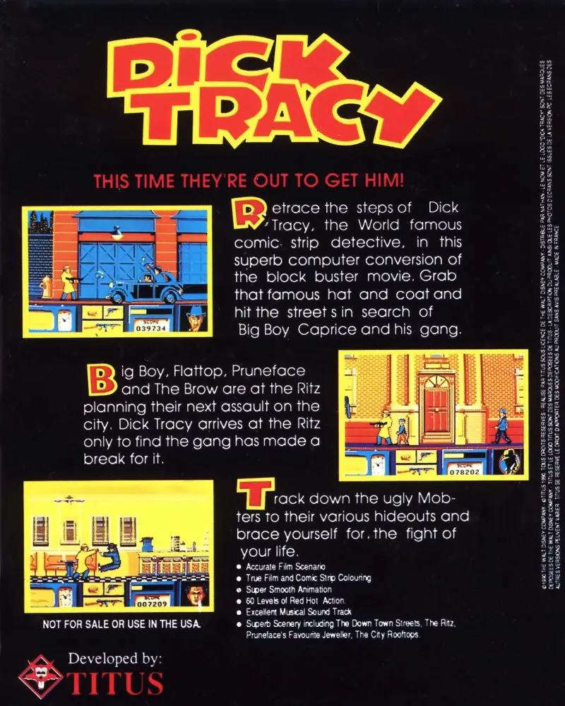 Dick Tracy box back