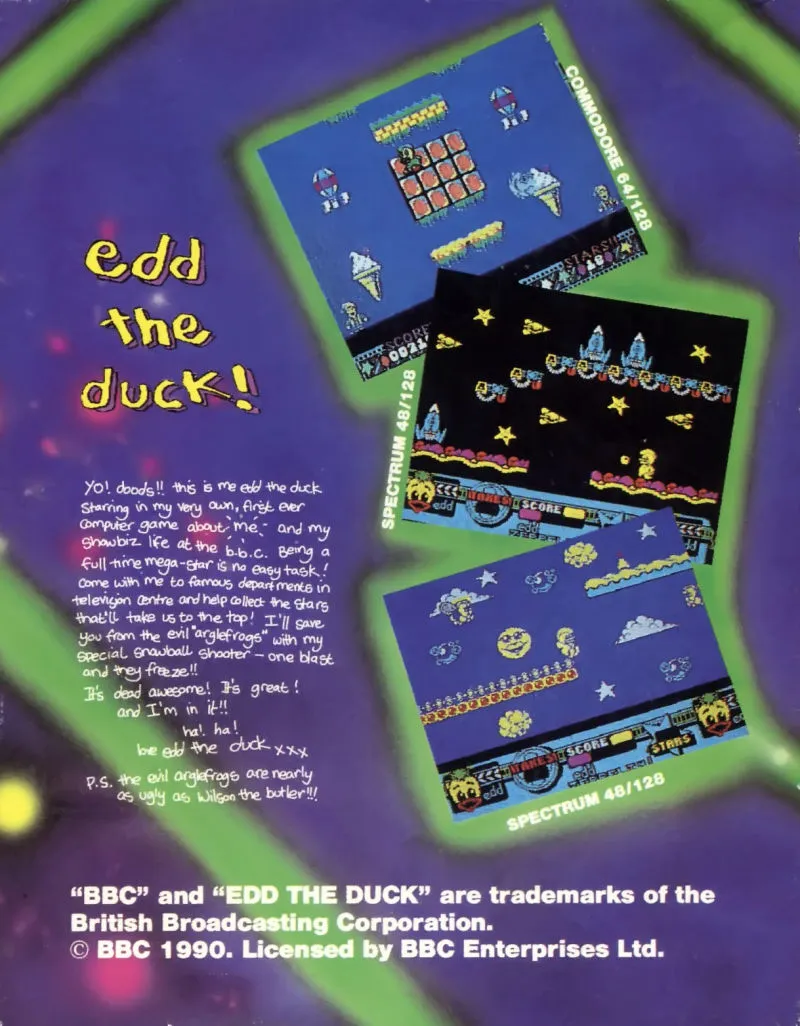 Edd the Duck! box back