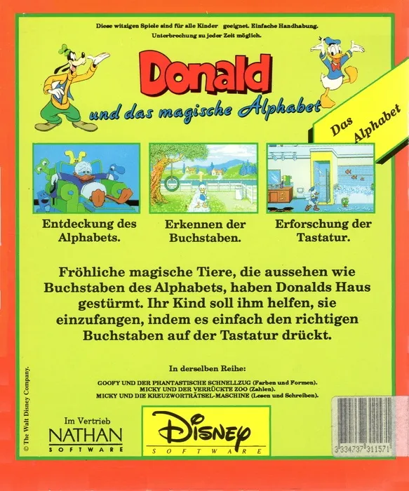 Donald's Alphabet Chase box back