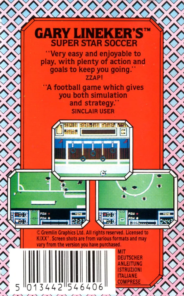 Superstar Soccer box back