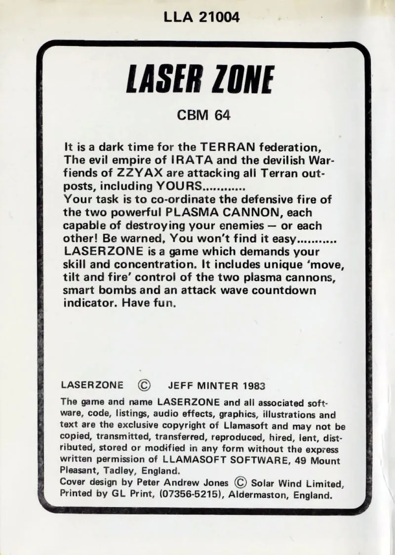 Laser Zone box back