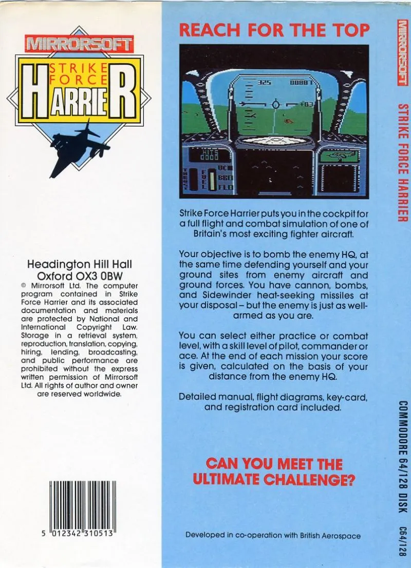 Strike Force Harrier box back