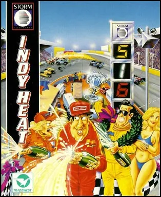 Indy Heat cover art for Commodore 64