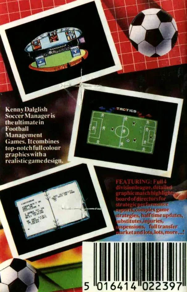 Kenny Dalglish Soccer Manager box back
