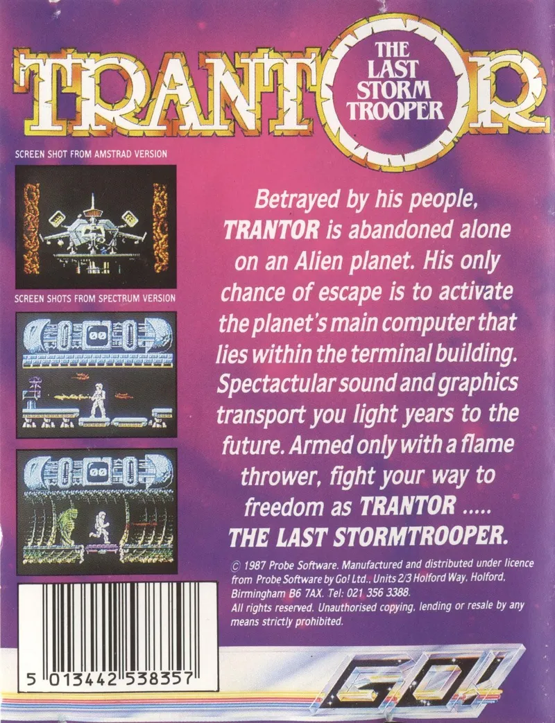 Trantor: The Last Storm Trooper box back