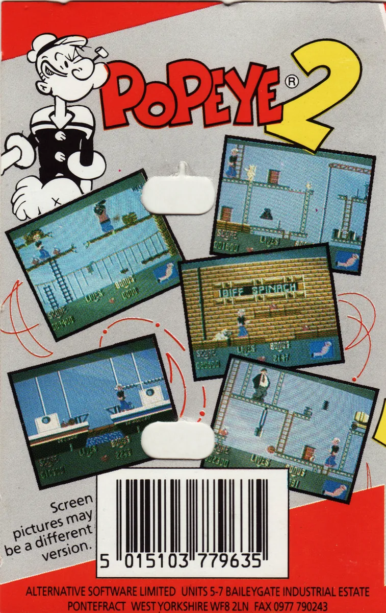 Popeye 2 box back