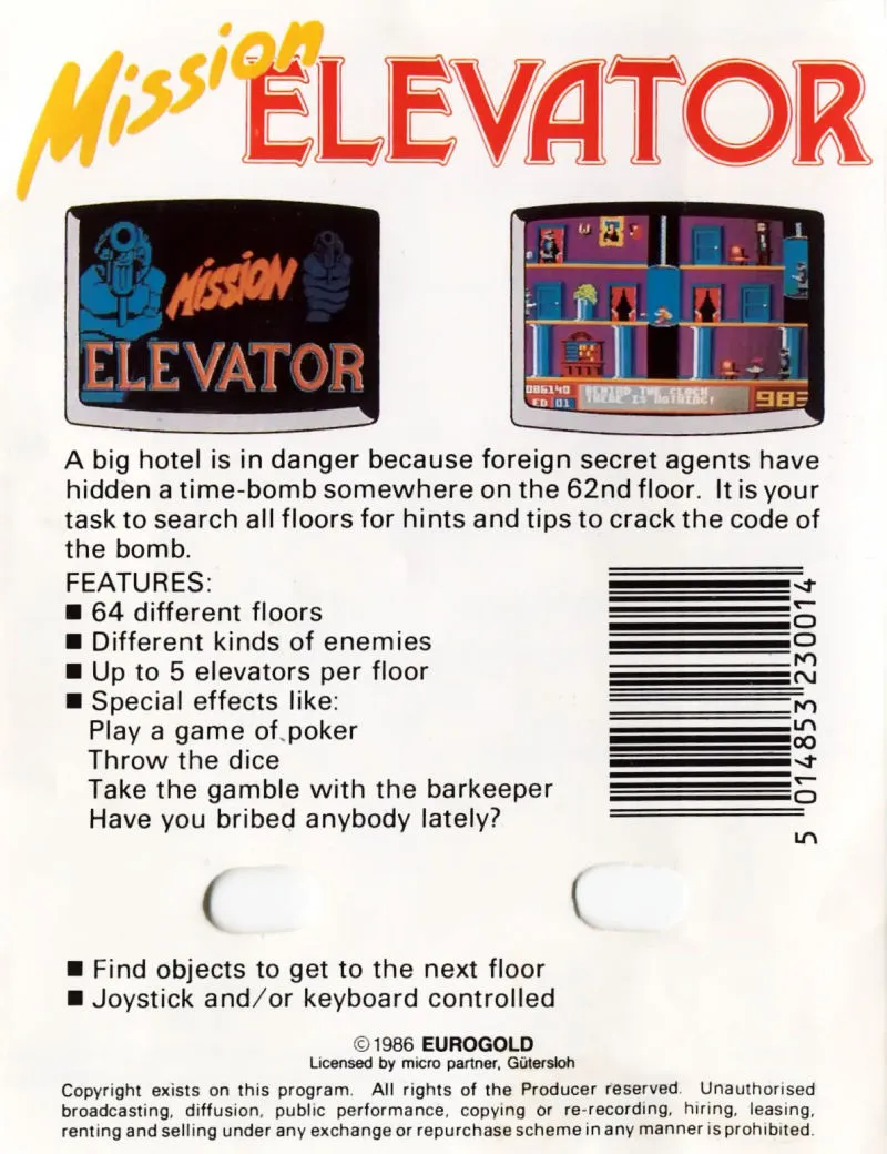 Mission Elevator box back