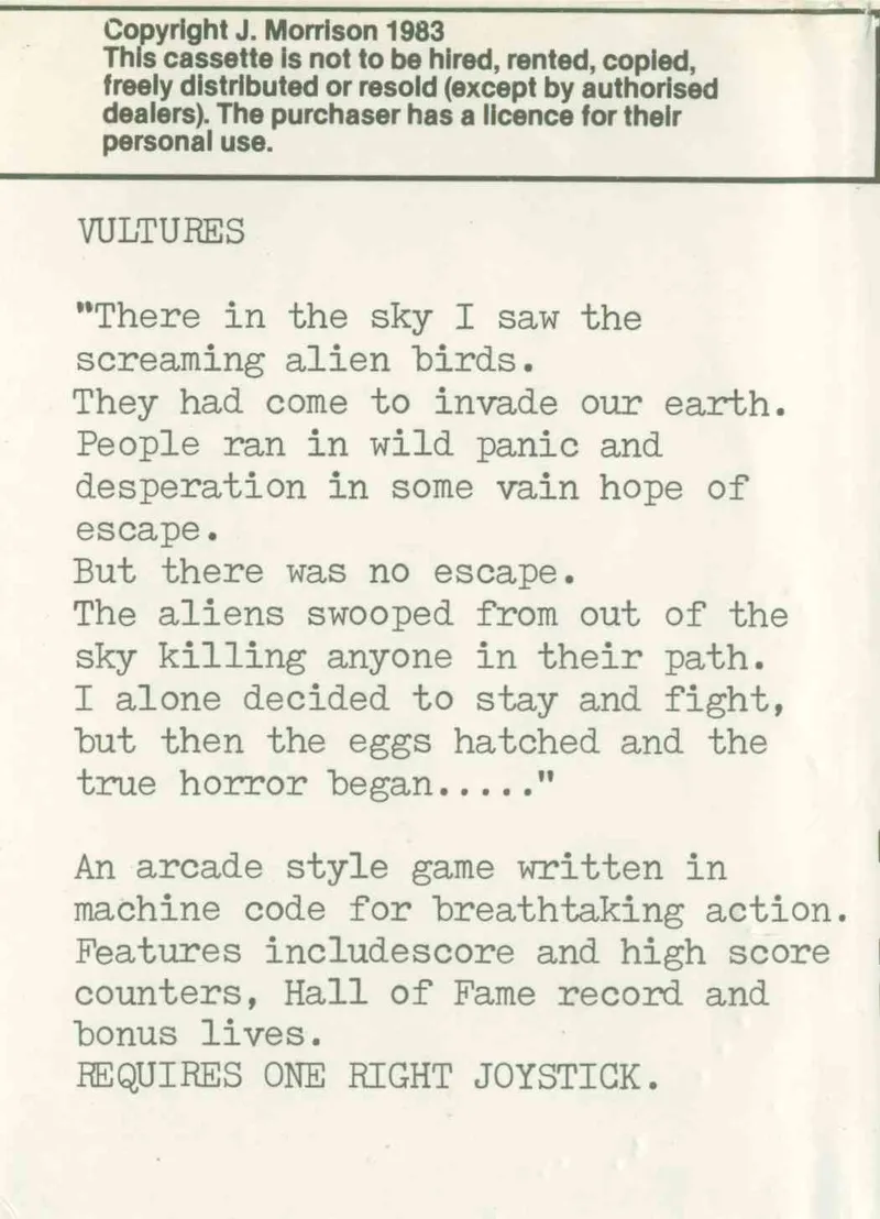 Vultures box back
