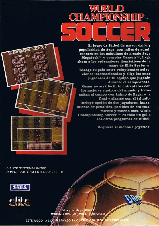 World Championship Soccer box back