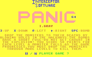 Backdrop artwork for Panic 64