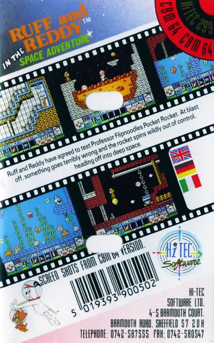 Ruff and Reddy in the Space Adventure box back
