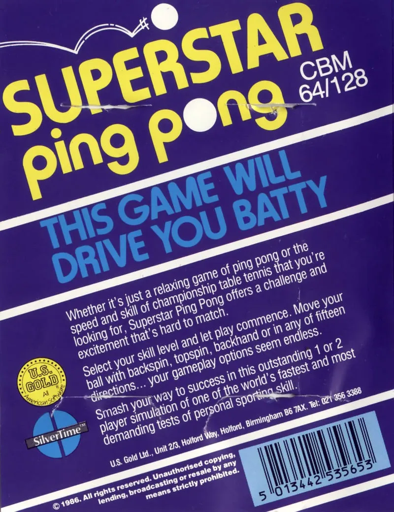 Superstar Ping Pong box back