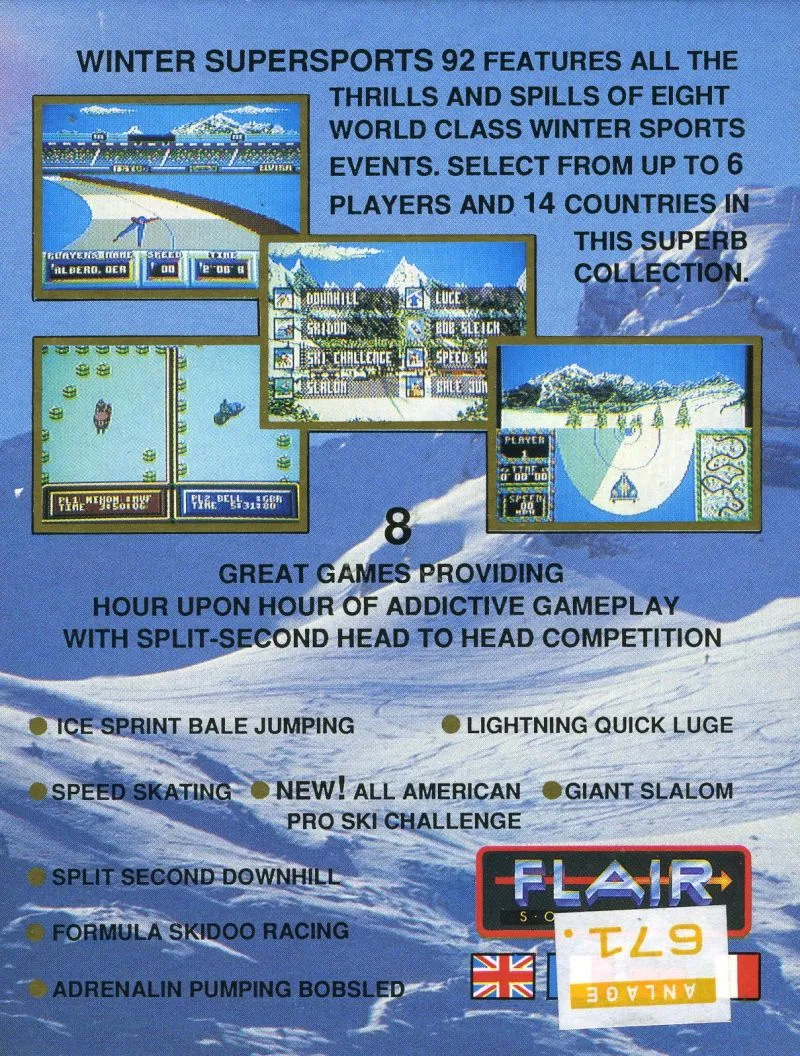 Winter Supersports 92 box back