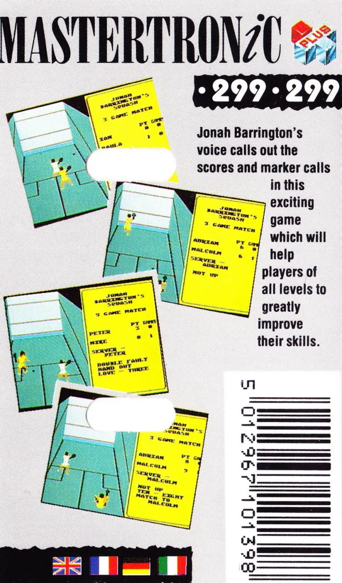 Jonah Barrington's Squash box back