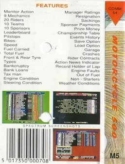 Motorcycle 500 box back