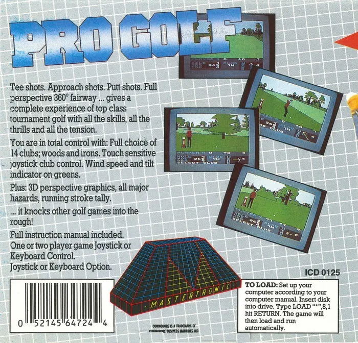 Pro Golf box back