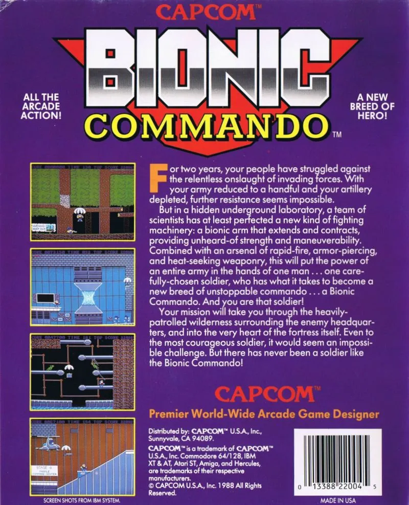 Bionic Commando (NTSC Version) box back