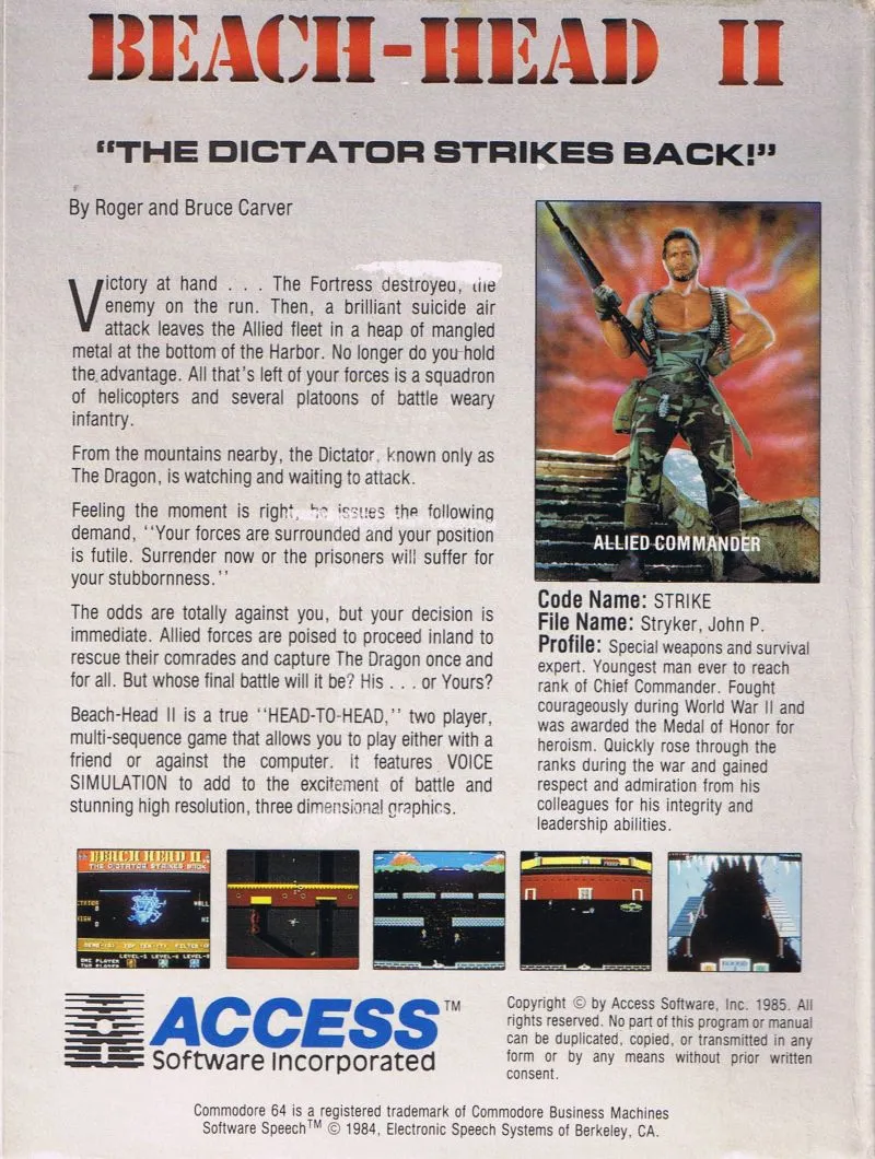 Beach-Head II: The Dictator Strikes Back box back
