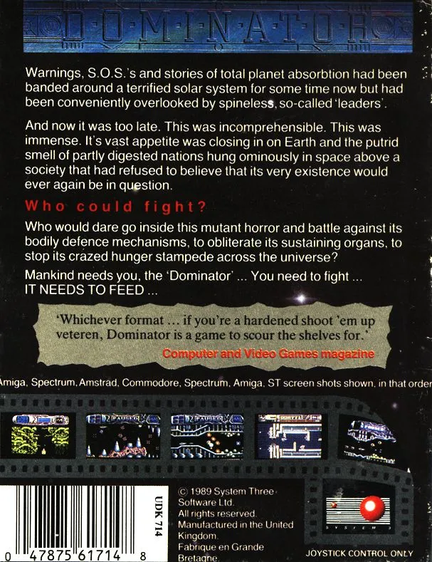 Dominator (System 3 Software) box back