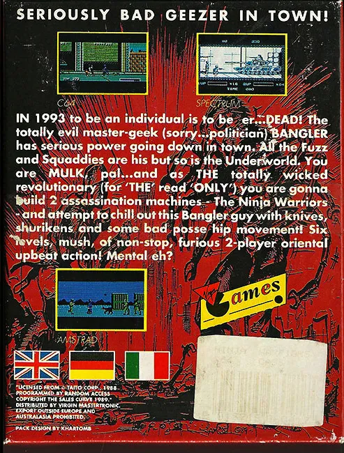 The Ninja Warriors box back