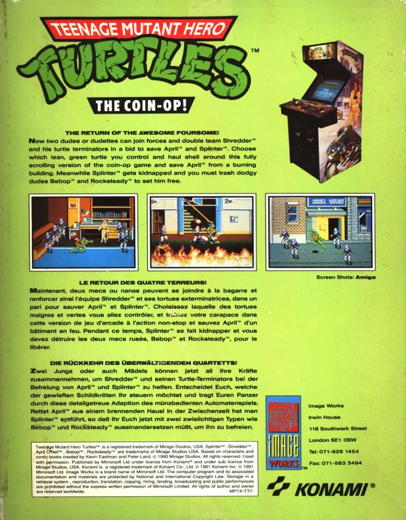 Teenage Mutant Ninja Turtles: The Arcade Game box back