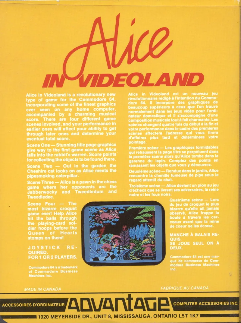 Alice in Videoland box back