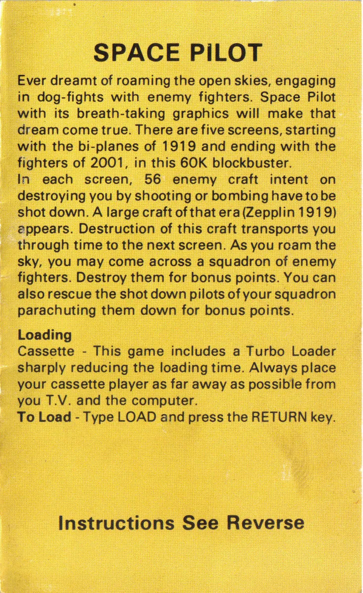Space Pilot box back