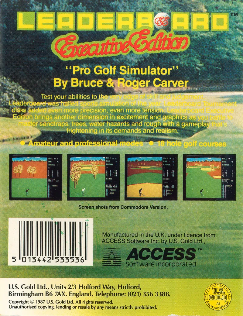 Leader Board: Executive Edition box back