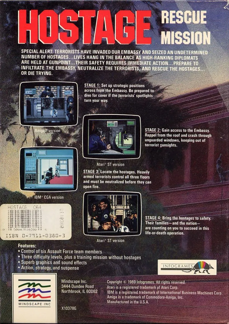 Hostage: Rescue Mission box back