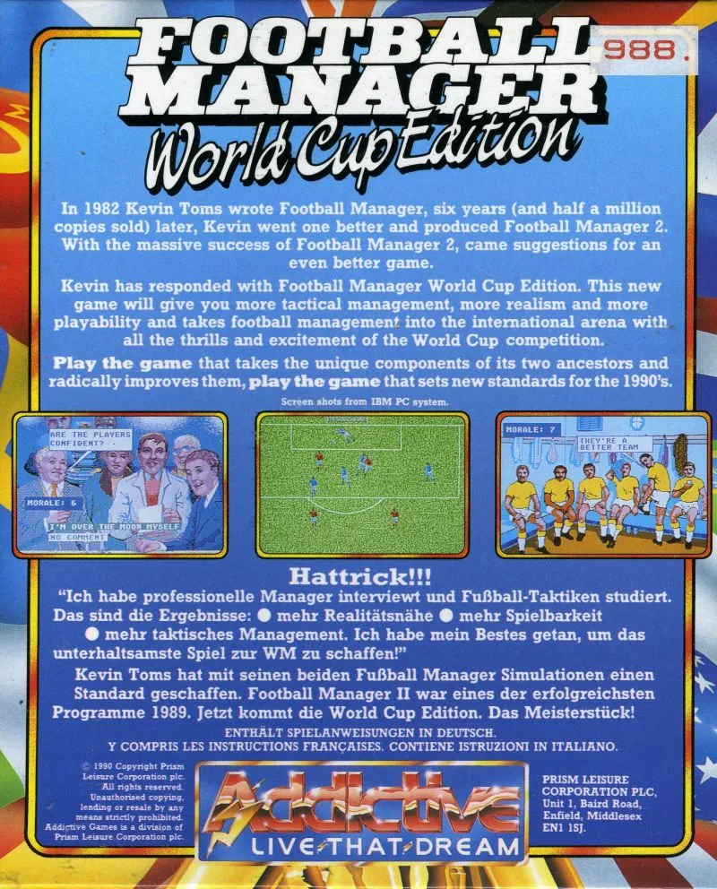 Football Manager: World Cup Edition box back