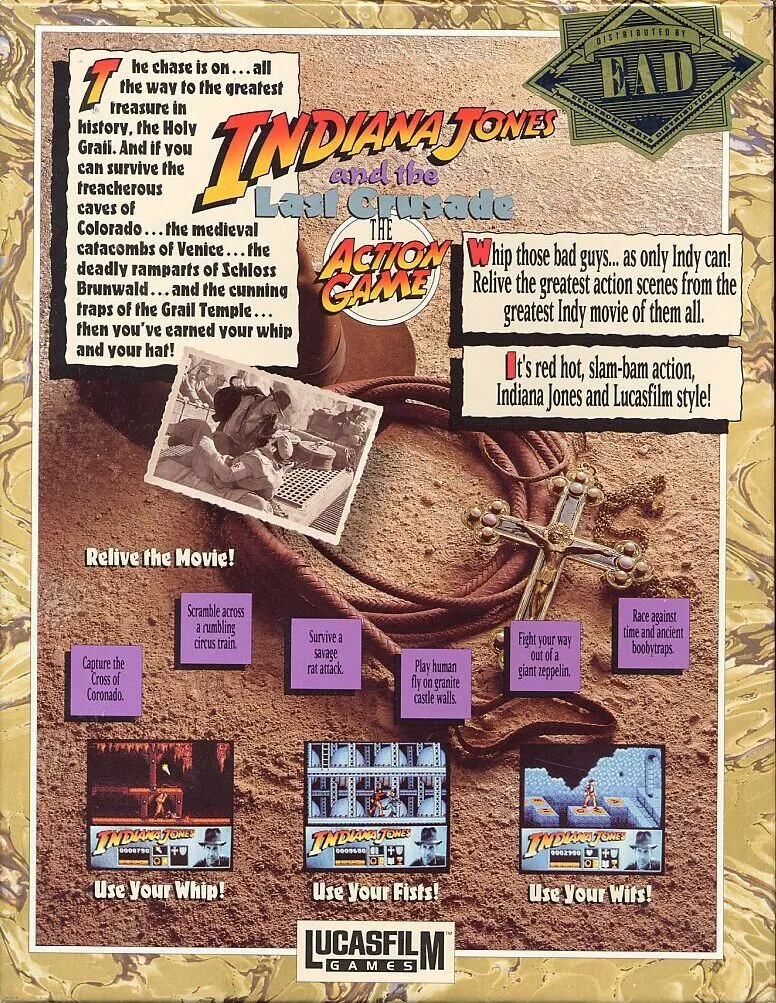 Indiana Jones and the Last Crusade: The Action Game box back