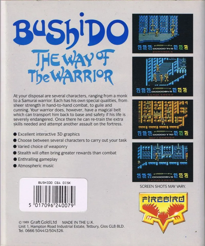 Bushido: The Way of the Warrior box back