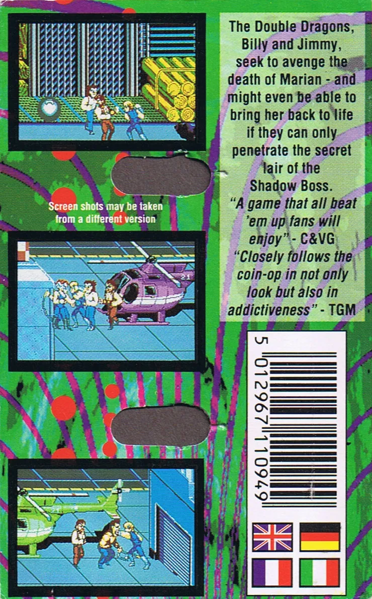 Double Dragon II: The Revenge box back