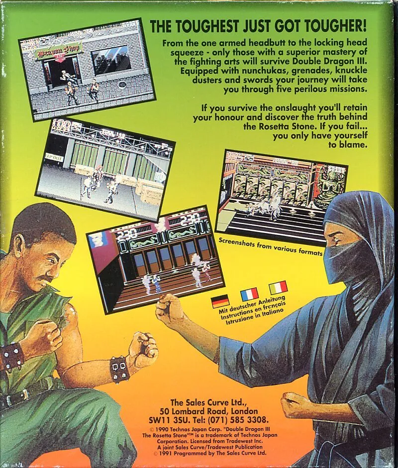 Double Dragon III: The Rosetta Stone box back
