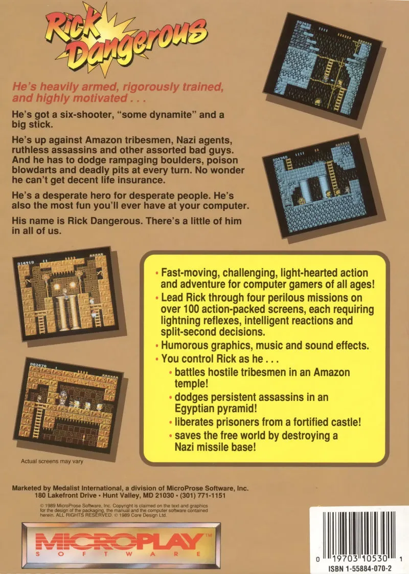 Rick Dangerous box back