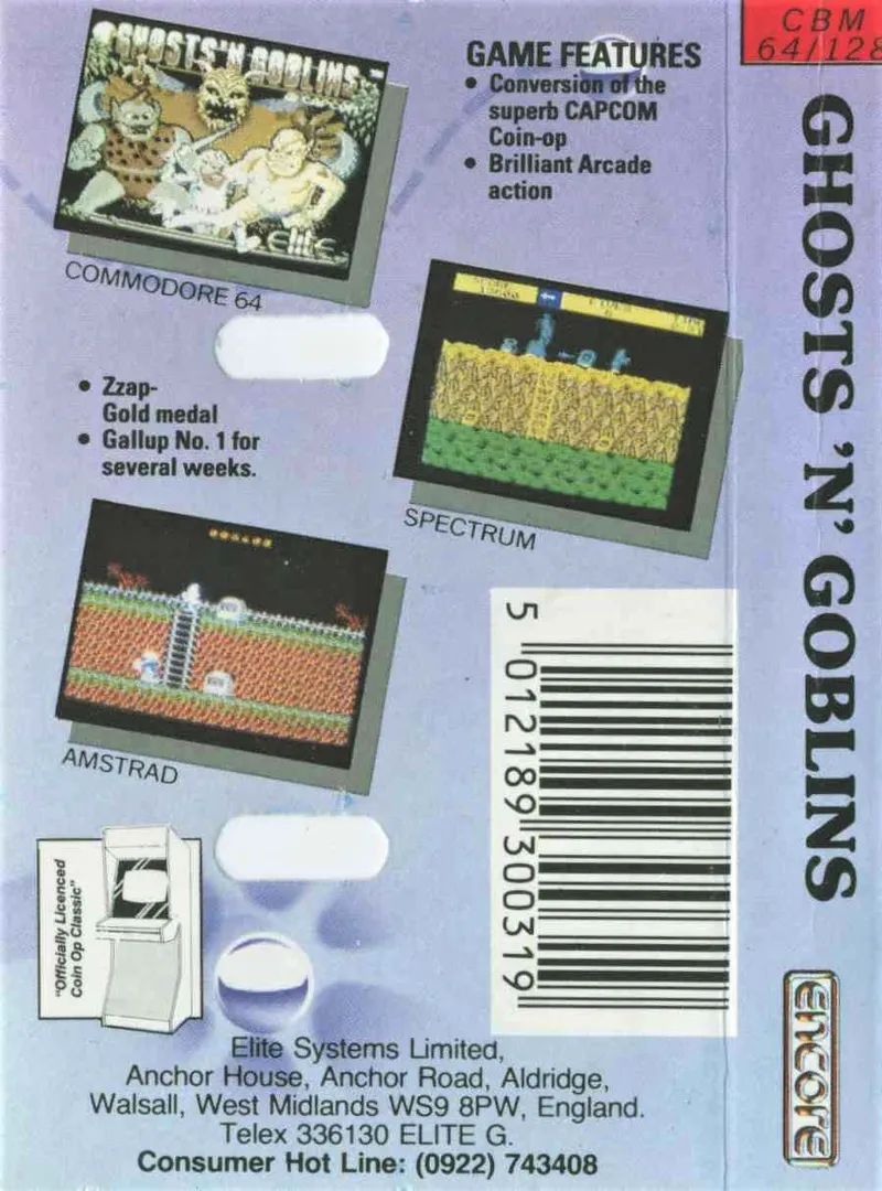 Ghosts 'n Goblins box back