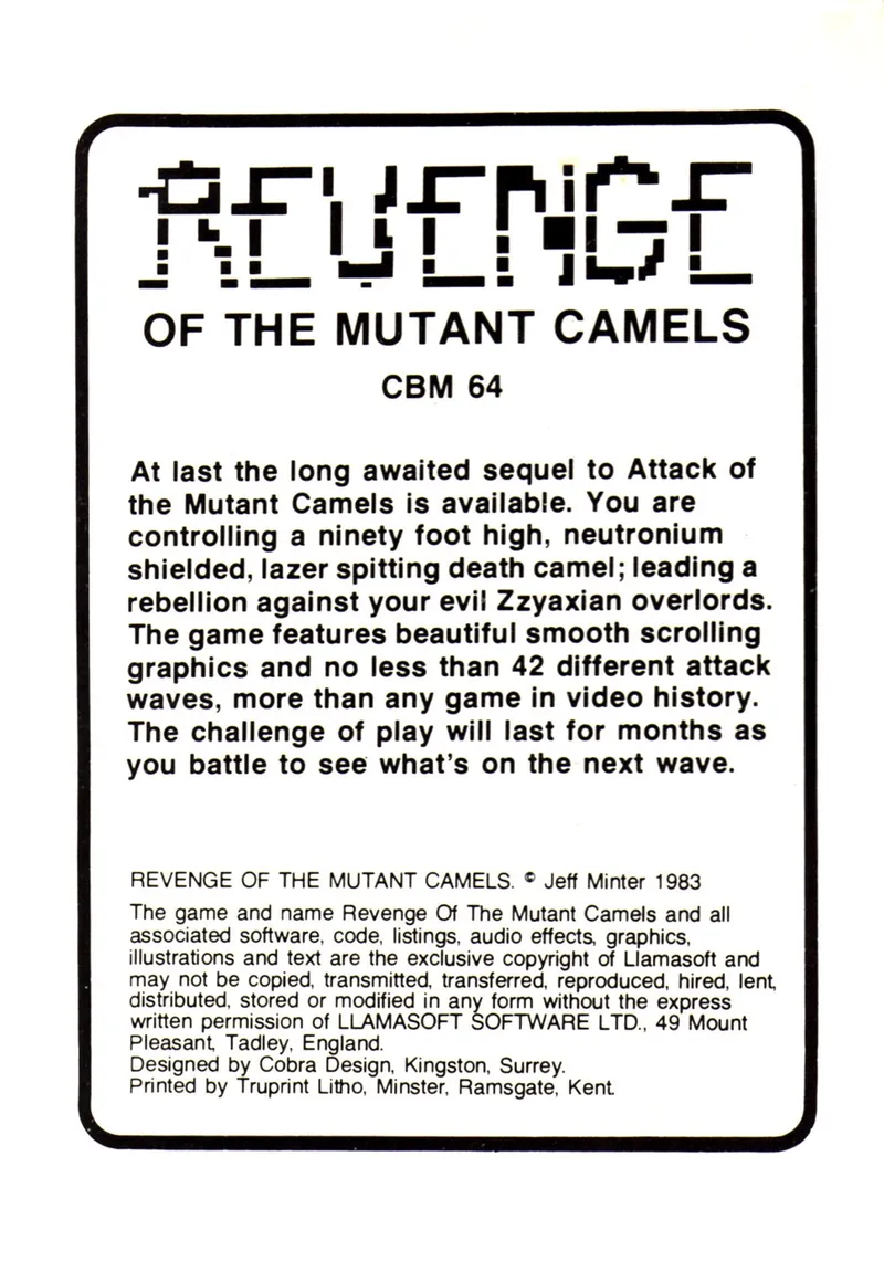 Revenge of the Mutant Camels box back