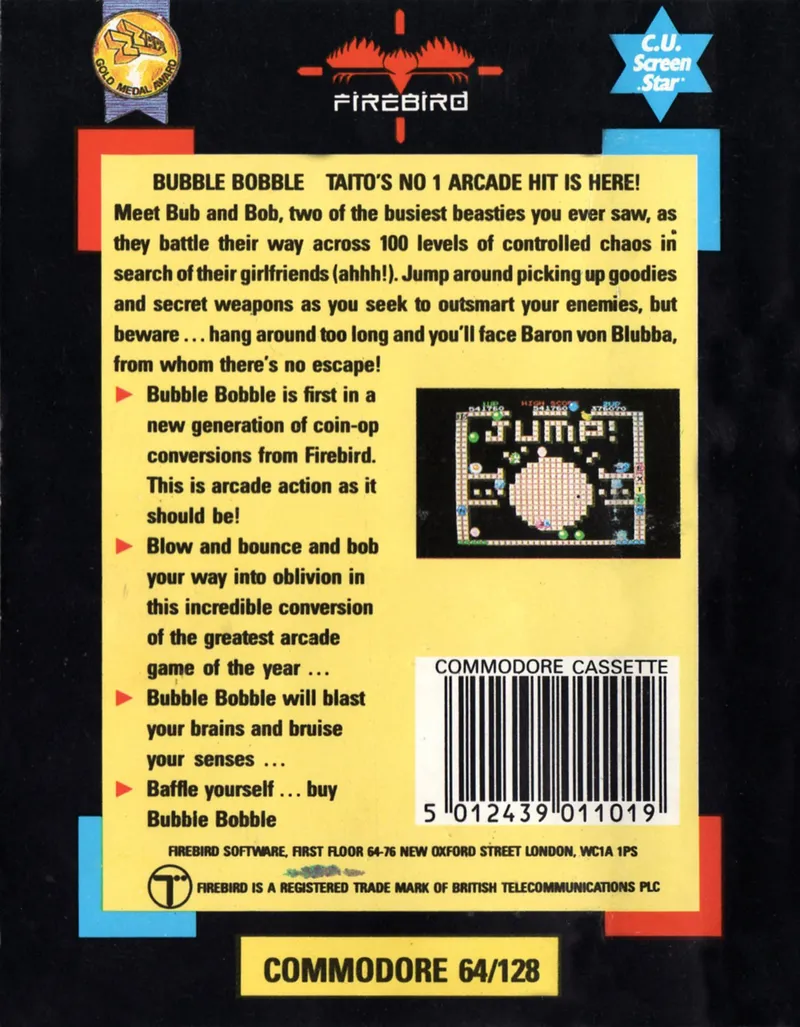 Bubble Bobble box back