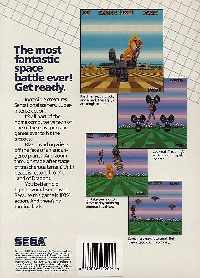 Space Harrier box back