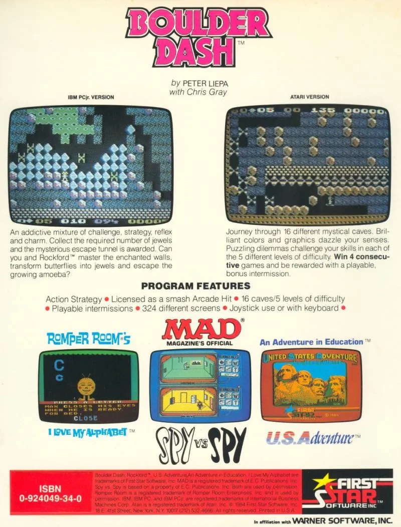 Boulder Dash box back