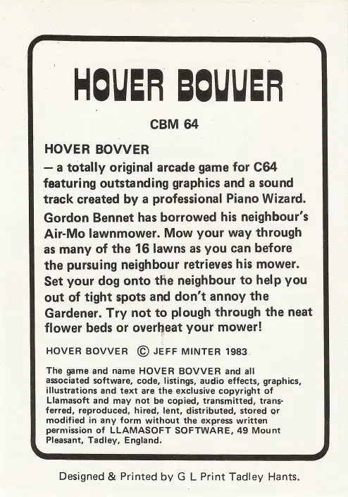 Hover Bovver box back
