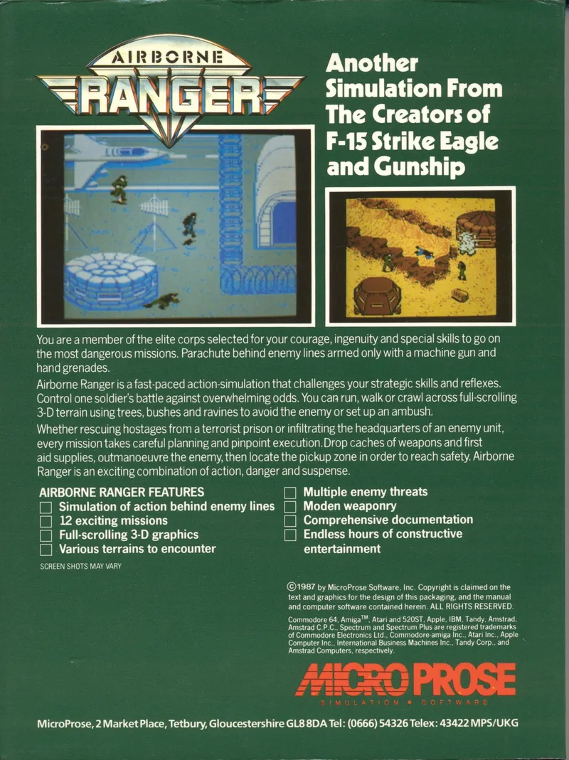 Airborne Ranger box back